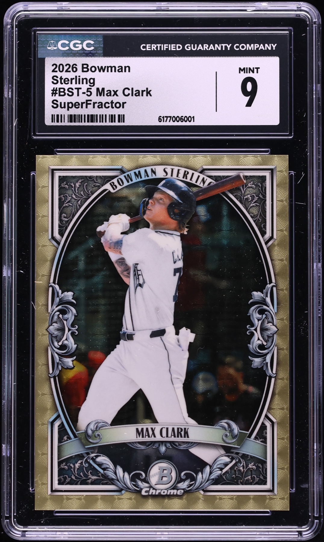 2026 Bowman Sterling Max Clark Superfractor one-of-one in a CGC 9 holder